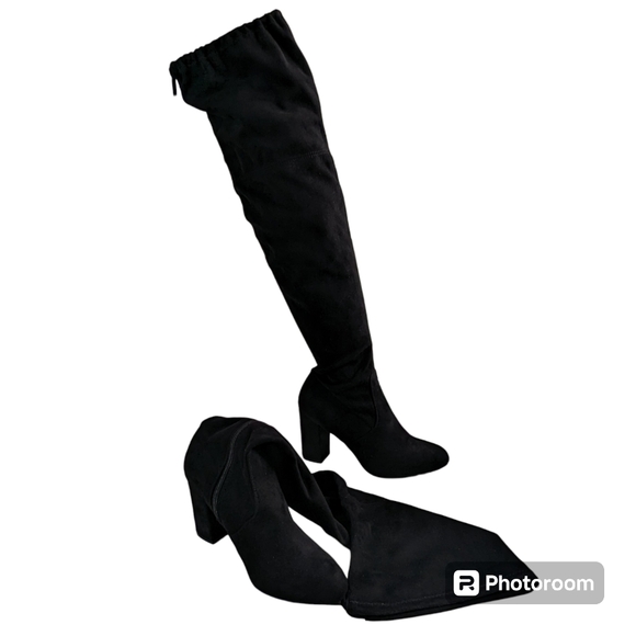 Candies OTK Boots Black Faux Suede Side Zip Size 8 1/2 New - Picture 5 of 6